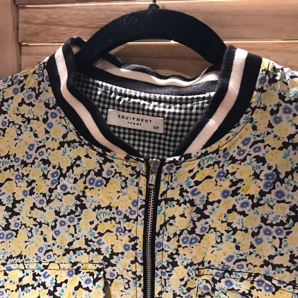 Equipment Floral Silk Bomber Jacket - Picture 7 of 8